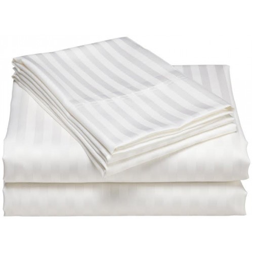 Comfort Egyptian Cotton 1000 OR 1200 TC UK Sizes White Striped Select Item 